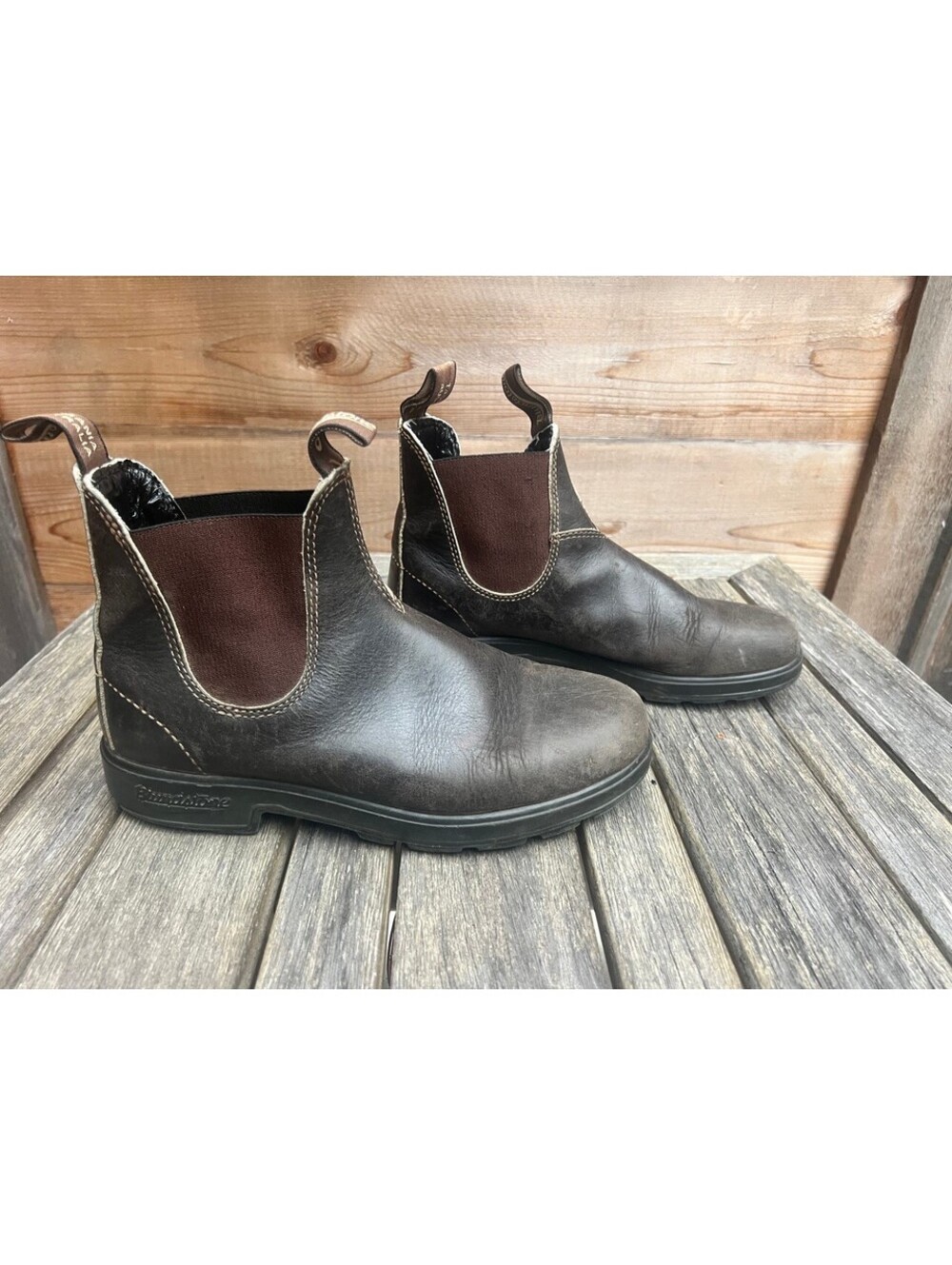 Blundstone Chelsea Boots Stout Brown Leather Pull-On AU 5.5 US Womens 8.5